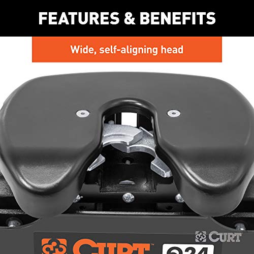 Curt 16047 Q24 5Th Wheel Hitch, 24,000 Lbs, Select Ram 2500, 3500, 8-Foot Bed Puck System , Black #TOP7