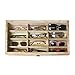 Ikee Design Wooden Eyewear Glass Display Case Tray 12 Compartments Sunglasses Organizers and Storage Box with Lid Wooden Box for Essential Eye-wear Display Glasses Case,19 3/8