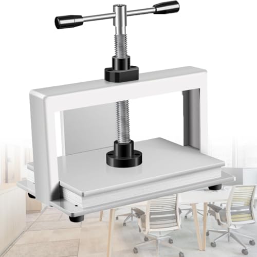 Prensa manual de aplanamiento de libros, prensa de encuadernación de doble barra de equilibrio resistente, prensa de papel plana A4/A3 para encuadernación profesional de documentos