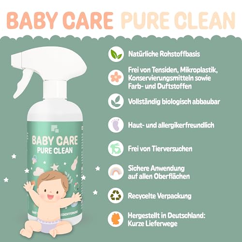 HOTREGA Baby Care Pure Clean 500ml | Hautfreundlich & allergikergeeignet | Sanfter Reiniger für Spielzeug Kinderwagen Babyartikel | Mikroplastikfrei