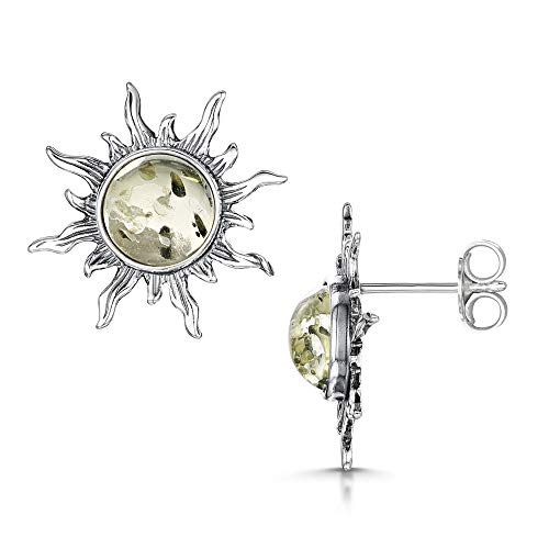 Preisvergleich Produktbild Amberta - 925 Sterling-Silber Sterling-Silber 925 Rundschliff gelb Ambre