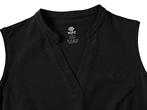 MoFiz Women's Polo Shirts Sleeveless V-Neck Golf Polo Shirts Slim Fit Tee Shirts Activewear Tank Top Black X-Large - Image 3