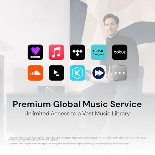 Image of Eversolo T8 Music Streamer Transport with Remote | Dual Femtosecond Clocks, Fully Electrical Isolation Output & Stream Tidal, Qobuz and More | IIS, Coaxial, AES /EBU, USB Audio, and Optical Output