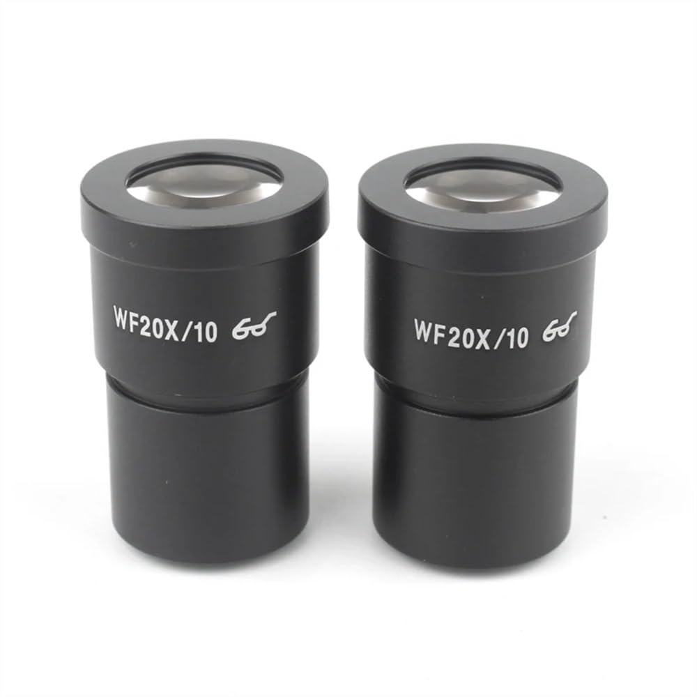 Zestaw akcesoriów do mikroskopu, 1 para WF10X WF15X WF20X WF25X WF30X, okulary do mikroskopu stereo, szerokie pole 20 mm, 15 mm, 10 mm, 9 mm, WF10X/20, szkiełka mikroskopowe (rozmiar: WF20X-10)