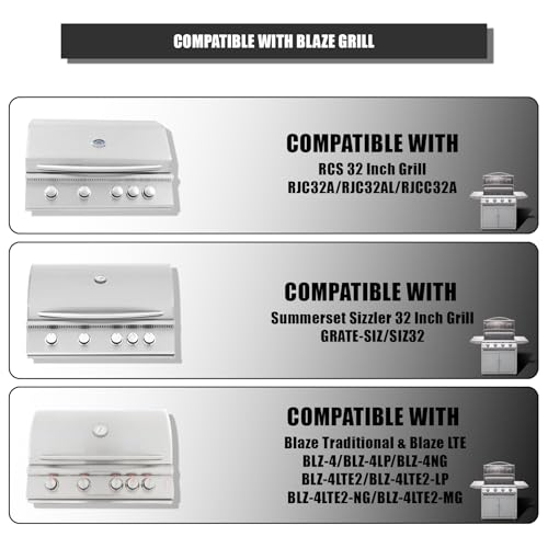 Image of SafBbcue RJC008P RJC32A Grates Grill Replacement for RCS Summerset and Blaze Grills Stainless Steel Cooking Grids for RCS RJC32A RJC32AL Summerset Sizzler 32 inch Blaze 32 inch 4 Burner Grills BLZ-4LTE2-NG