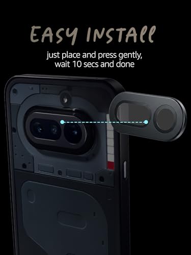 Image of Lensarmor Camera Lens Protector for Nothing Phone 4a 5G / Nothing Phone (4a), Black Ring, HD Clear Scratch Resistant Lens Guard with Precise Cutout, Case Friendly Camera Protection