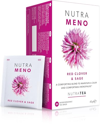 Nutra Tea NutraMeno - Menopause Tea, Red Clover Tea - Perimenopause & Menopause Relief For Women -...