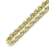 PORI JEWELERS 14K Gold 1.5MM, 2MM, 2.5MM, 3MM, 4MM, 5MM or 7MM Diamond Cut Rope Chain Necklace,...