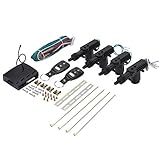 Keyless Entry System, Universal Car Door Lock and Unlock System Remote Control Auto Vehicle Central Locking Security Keyless Entry Kit with and 4 Door Lock Actuators