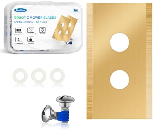 robotic lawn mower blade that will change your mowing experience forever 1 FourShow 36Pcs Replacement Blades Compatible for Mammotion Luba & Yuka All Series, Robust Titanium Replacement Robotic Lawnmower Blades, with Plastic Washers