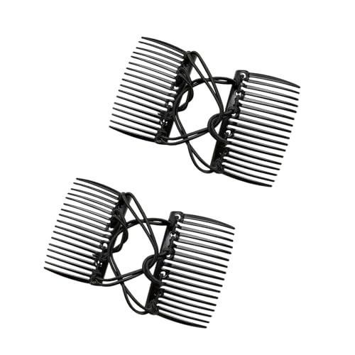 2 Piezas Clips de Peine Mágico Ajustable Negro