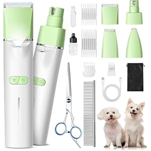 Dog Grooming Kit, Pet Clippers for Grooming Supplies, Professional Long Hair Shaver Set for Cats Dogs Pets