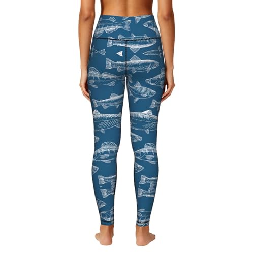 Leggings de estampado de peces oceánicos con tecnología moldeadora 4