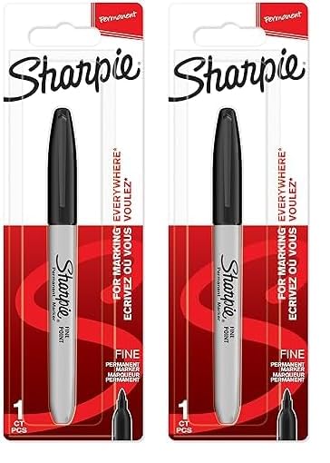 SHARPIE Pennarello Indelebile, Punta Fine, Confezione da 2, Nero