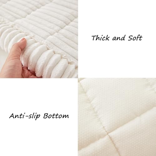 Awjcsv Couch Cover for Dogs Washable, Fuzzy Pet Couch Covers for 3 Cushion Sofa Pet Friendly, Non Slip Sofa Cover (White, 27.6" x 59"/70 x 150cm) - Image 7