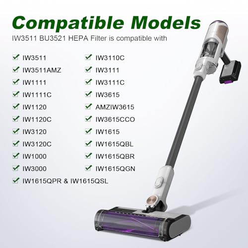 Image of IW3511 BU3521 Filters For Shark IW3511 IW1111 IW1120 Detect Pro Lightweight Cordless Stick Vacuum Cleaner and Shark BU3523 Clean Empty Portable Handheld Vacuum,2 HEPA Filter + 2 Pre-motor Dust Filter
