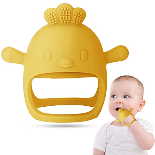 Salandens Mordedera para Bebe de Silicona, para Juguetes para Bebe de 0 a 6 Meses, mordederas interactivas bebe para Recién Nacidos, Agarre perfecto, Ideal para chupar, chupete de...