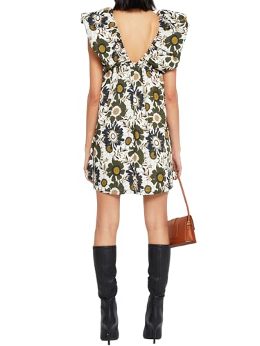 Image of Women's Summer Dress Floral V-Neck Sleeveless Casual Mini Dress Sundress