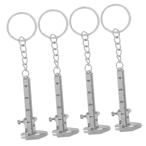 Cabilock 4Pcs Caliper Keychain Portable Measuring Tool Slide Caliper Ruler for Accurate Measurements Convenient Keyring Design for Home and Outdoor Use