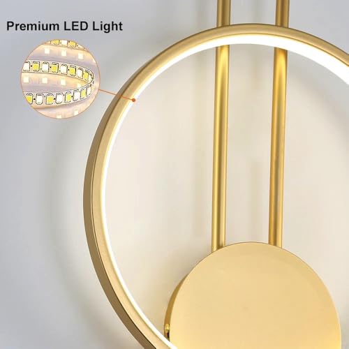 Image of Groeien 12W | 3 Color Modern LED Long Linear Ring Wall Sconce Gold Wall Light for Bedroom Living Room Corridor Lighting Fixtures Wall Mount (Linear Ring, 1, Count)