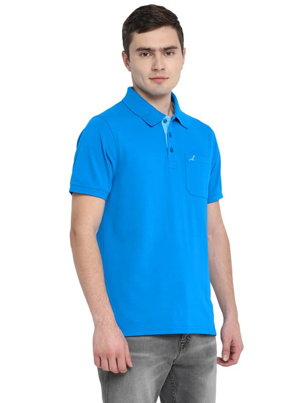 Image of AMERICAN CREW 60% Cotton, 40% Polyester Polo Collar T-Shirt for Men with Pocket, Regular Fit