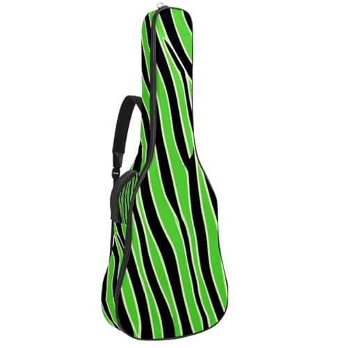 Sac pour guitare étanche à rayures vertes avec grand rangement accessoires