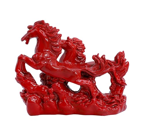 Vastu Vardan Red Horse || Vastu Two Running Horses || Decorative Showpiece for Home and Office ||