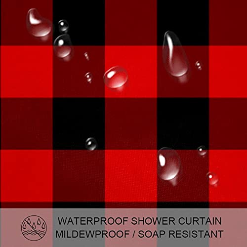 Rideaux de douche imperméables et sans odeur de 182 cm pour baignoire avec 12 anneaux