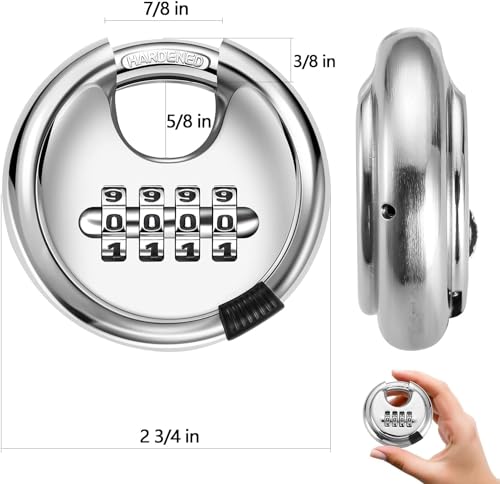 Image of Istara Combination Disc Padlock Number Lock - 70 mm for School Gym Locker, Fence, Toolbox, Gate, Case Round Combination Padlock (Silver)