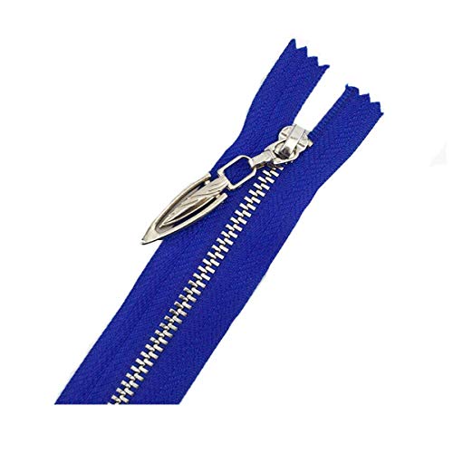 Nylon Closed End Zip,zippers, 2Pcs 20/30cm Close End 40 70cm Open End 3# Metal Zipper DIY Silver Tooth Coat Decoration Zip Garment Sewing Material Red,Open-End-50cm ( Color : Royal Blue , Size : OpenE