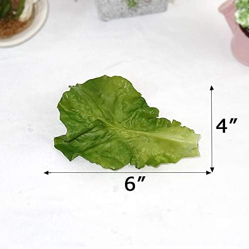 Nice purchase 6pcs Simulation Green Lettuce Leaves PVC Material Fake Vegetable Model Kitchen Artificial Foods