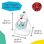 Baby Einstein Ocean Explorers Musical Compact, Lightweight Baby Swing, 6-Speed Multi-Direction, Vibrations, Music, Sounds, 0-9 Months - Grey - Image 4