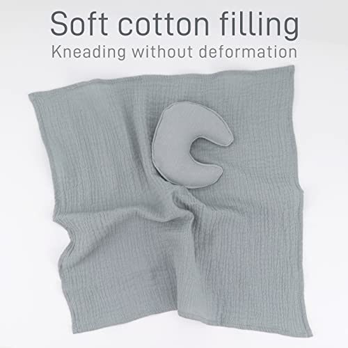 Zigjoy Baby Security Blanket Muslin Cotton Baby Lovey Boy Girl Unisex Soft Breathable Baby Lovie Baby Gift For Newborn Infant Toddler Moon Grey #TOP2