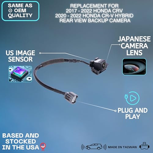 Image of Backup Camera Replaces for 2017-2022 Honda CRV | 2020-2022 Honda CR-V Hybrid OE Part # 39530-TLA-A01, 39530-TLA-A11, 39530-TLA-A51