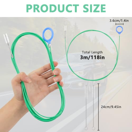 Adiwo Rohrreinigungsbürste Auto, Schiebedach Reinigungsbürste,300 cm Auto Schiebedach Reinigungsbürste, Autowaschausrüstung, Bürsten Reinigung Pflege