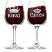 King and Queen Wine Glass Gift Set of 2 (12.75 oz) | Fun Novelty His and Hers or Husband Wife Drinkware | Couple, Newlywed, Anniversary Gift | Wedding Present or Favorite Couples Gift | USA Made