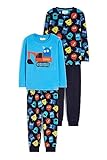 C&A Kinder Jungen Pyjama Multipack Relaxed Fit Unifarben|Stickerei|Bedruckt hellblau 104