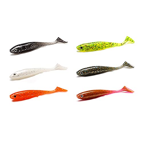 Señuelos de Pesca Blandos, Señuelo Suave uds/Lote Flash T-Tail señuelo Suave Cebo 84mm/5g Cebo de Silicona señuelo Pesca al Aire Libre Cebo Falso Cebo de pez de Cola de Roca Simple y práctico