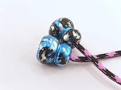 Image of Begleri Fidget Beads - Worry Fidget Beads Spin & Bump - Made of Aluminum Alloy - for Men Women Youngs Skill Players Creates a Bit of Magic for You (Cala-Black Blue&White)