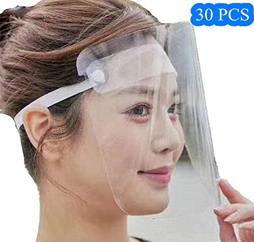 Capuche Faciale, Réglable Visage Protection Complète Visière Large, Anti-buée, Anti-poussière Pare-Soleil Ecran Transparent pour Hommes/Femmes/niños