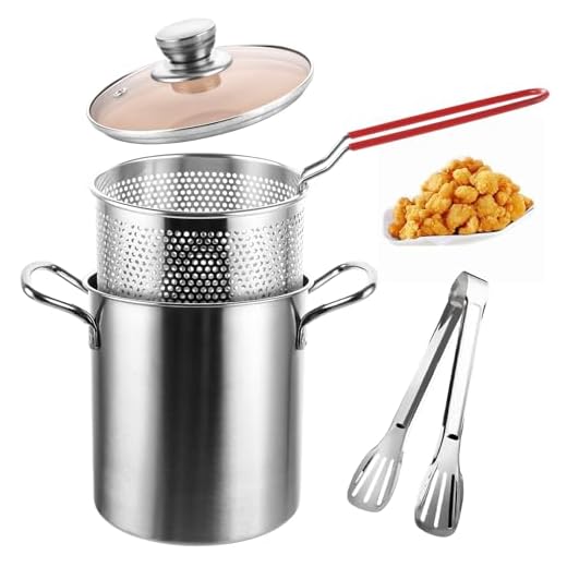 LOLYSIC Pentola per asparagi in acciaio inox, 3 l, alta pentola, setaccio con manico, asparagus pot, pasta pot, friggitrice con pinze e vetro Lid, per una varietà di piani cottura e lavastoviglie