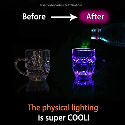 Image of Rainbow Magic LED Light Mug | Color Changing Plastic Coffee Cup with Built-in LED Lighting | 250ml Multicolor Party, Birthday & Gift Mug