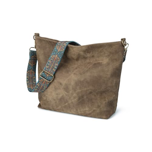 Slouchy Bucket Hobo Bag for Women, Travel-Ready Crossbody Shoulder Purse