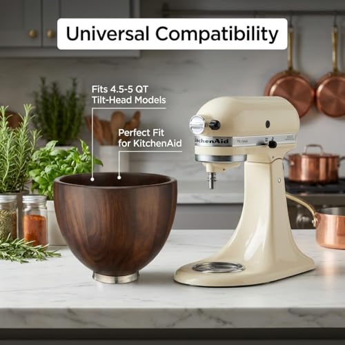Tazón de Madera Natural para Kitchen Aid 4.5 y 5 QT miniatura 5