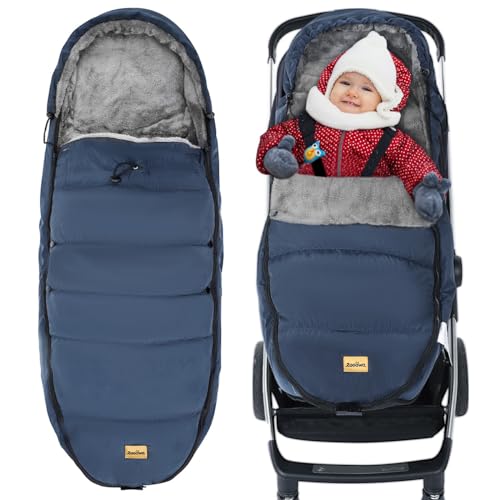 Zooawa Stroller Bunting Bag Universal, Waterproof Baby Stroller Footmuff, Stroller Sleeping Bag for Cold Weather, Extra Thick, Fits 6-36 Months Baby,...
