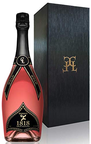Cava Brut Nature Reserva Rosado 1818 - Metodo Tradicional - 18 Meses - Edición Especial - Cava para Regalar Original Para Hombre y Mujer - Set de Regalo con Caja Estuche - 75 cl - 11,5 vol