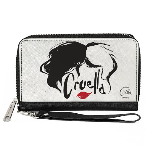 Buckle-Down Women's PU Zip Around Wallet Rectangle-Cruella de Vil, 7.5