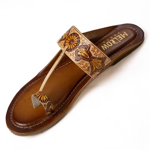 Image of Women's Leather Kolhapuri Chappals - Handmade Ethnic Flats Sandals with Durable TPR Non-Slip Sole