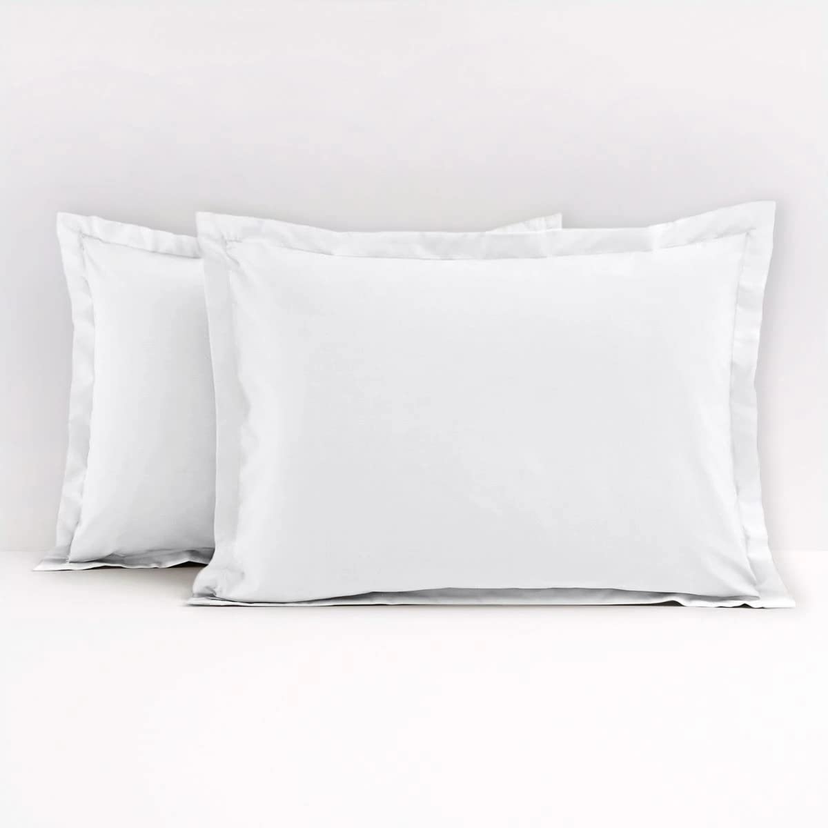 2 Taies d'oreiller en coton blanc 65x65 cm PURE