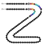 Ucharmbead Eyeglasses Chain Sunglasses Chain Chakra Lava Stone Beaded Mask Lanyard Face Mask Holder